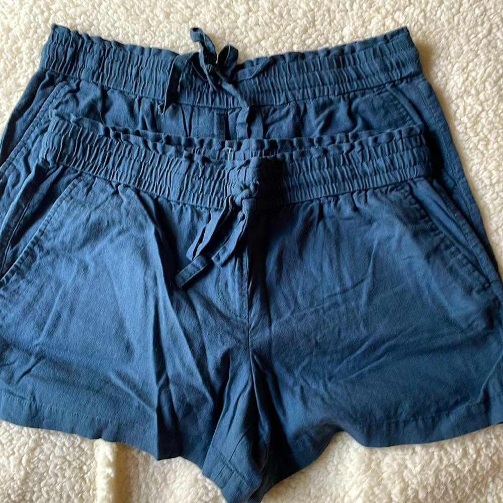 Navy blue linen shorts x2